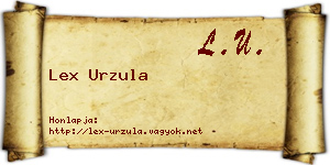 Lex Urzula névjegykártya